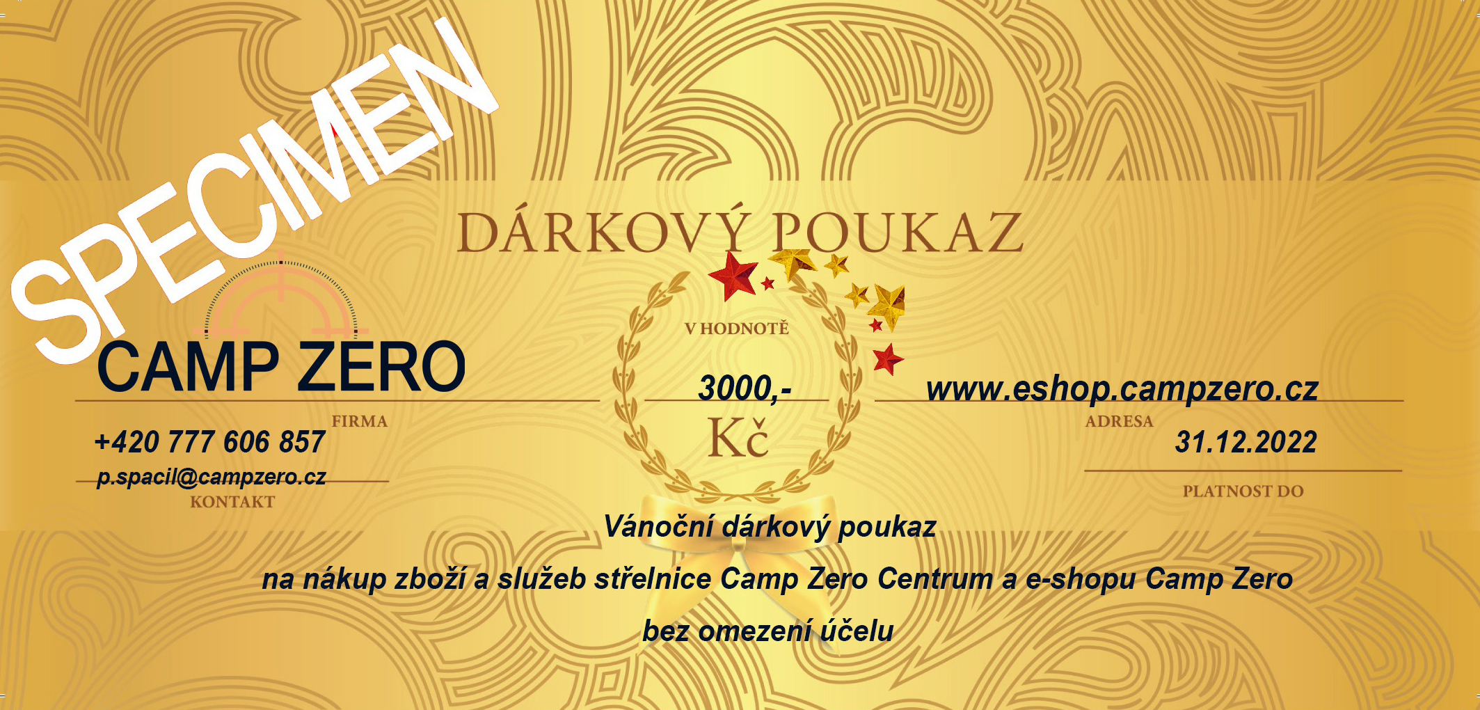 Dárkový poukaz - hodnota 3 000 Kč